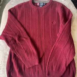 Red Cable Knit Sweater Size Large